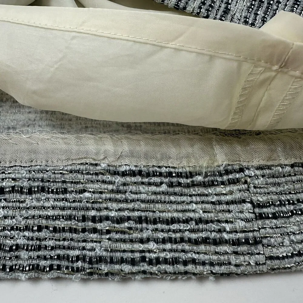 J.Crew Women's Silver Tweed Mini  Skirt Size 12 Faux Wrap Career Office Party
